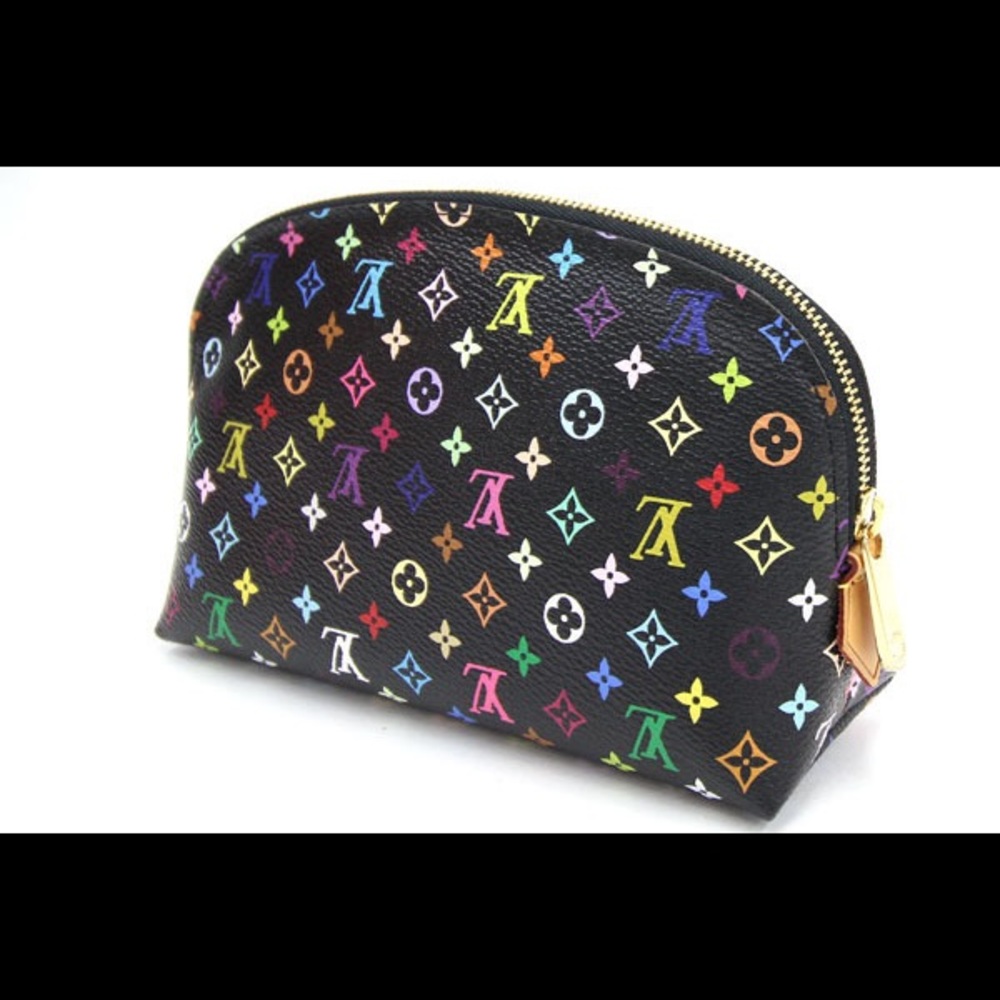 Louis Vuitton Multi Color Cosmetic Bag / Black